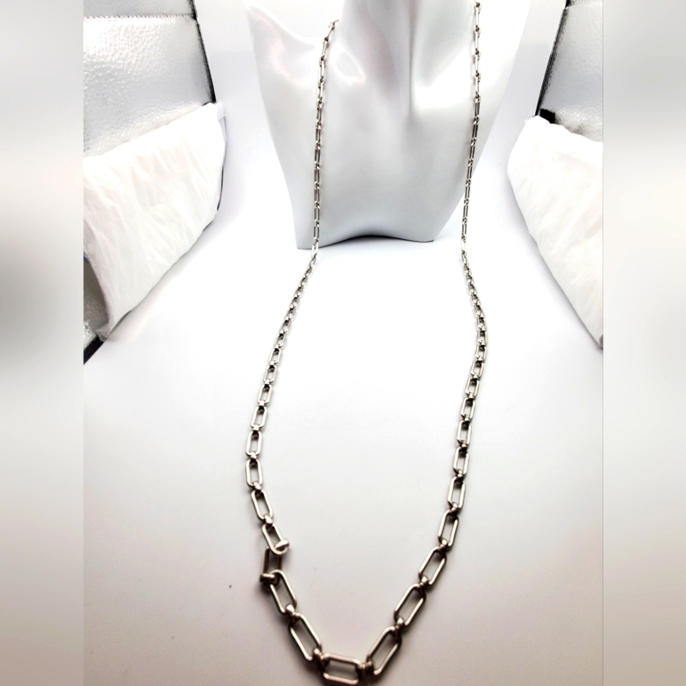 Roget silver tone link chain 🔗  necklace‎ N2507